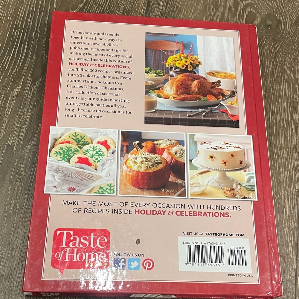 Taste of Home Red Holiday Cookbook with Chocolate Cake - Picture 2 of 4